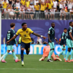 East Rutherford, Nueva Jersey - 25 DE junio: Gonzalo Plata #19 de Ecuador celebra el segundo gol de su equipo durante el partido del Grupo E de la Copa Mundial de la FIFA 2026 entre Ecuador y Alemania en el Estadio de Nueva York, Nueva Jersey, el 25 de junio de 2026 en East Rutherford, Nueva Jersey. (Foto de Patrick Smith - FIFA/FIFA vía Getty Images)