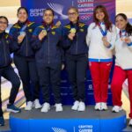 María José Rodríguez, Juliana Franco y Clara Guerrero llevaron a Colombia a lo más alto del podio en la prueba de tríos femenino del bowling de los Juegos Centroamericanos y del Caribe.