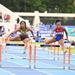 María Murillo logró hoy la medalla de oro en los 110 metros con vallas femeninos del atletismo de Santo Domingo 2026, tras dominar una final electrizante en el Estadio Olímpico Félix Sánchez.