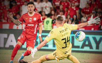 Yeison Guzmán anota el único tanto del partido en el inicio de la segunda mitad.@AmericadeCali