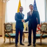 ​El Presidente Abelardo De La Espriella y el Secretario de Estados Unidos, Marco Rubio durante el encuentro bilateral​ en la sede alterna de la Presidencia en Barranquilla.