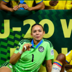 Con una actuación heroica en los penales frente a Italia en Łódź, la arquera caleña,Luisa Agudelo aseguró el bronce histórico para Colombia en la Copa Mundial Femenina Sub-20.(Foto de Martín Fonseca/Eurasia Sport Images/Getty Images)