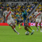 La Selección Colombia Masculina de Mayores tuvo su último encuentro por la fecha FIFA correspondiente a septiembre y octubre. Perú fue el rival para cerrar la serie de tres partidos disputados por ‘La Sele’ durante los 16 días de concentración de los colombianos. Foto FCF