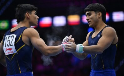 Ángel Barajas y Camilo Vera .Campeonato Mundial de Gimnasia Artística 2026.Foto-IG-Upag-Pagu-