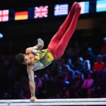El gimnasta colombiano Ángel Barajas obtuvo un histórico quinto lugar en el concurso completo (All-Around) de mayores en el Campeonato Mundial de Gimnasia Artística de Róterdam 2026.Foto cortesía: Unión Panamericana de Gimnasia.