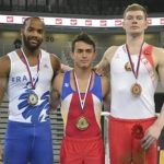 Jossimar Calvo (mitad), oro en la Copa Mundo de Gimnasia.