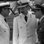 Videla junto a Massera y Agosti, en una imagen de marzo de 1976  Foto: Archivo