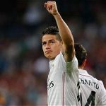 James Rodríguez celebra su anotación. Foto: Tomada de la página de Real Madrid