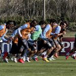 Entrenamiento de la selección de Uruguay previo a la Copa América.