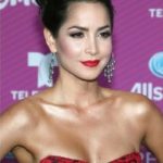 La actriz colombiana lució un vestido de diseño rojo escarlata y brillantes incrustados de la casa Dolce & Gabanna.