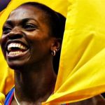 Caterine Ibargüen así festejo su título en el Mundial de Atletismo!