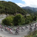 The peloton on stage fifteen of the 2015 Tour of Spain