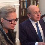 El fiscal general de la Nación, Luis Eduardo Montealegre, y la periodista Natalia Springer.