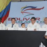 Firma de la solicitud de las sedes de los Juegos Nacionales y Paranacionales de 2019, por parte del alcalde de Cartagena, Manolo Duque, y del gobernador de Bolívar, Dumek Turbay