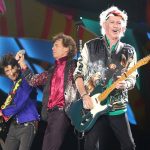 Keith Richards, Mick Jagger and Ronnie Wood of the Rolling Stones perform a free outdoor concert at Ciudad Deportiva de la Habana sports complex in Havana