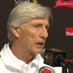 José Néstor Pékerman, seleccionador de Colombia, compareció en la rueda de prensa en la previa del debut frente a Estados Unidos en la Copa América Centenario.