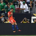 SANTA CLARA, CA - JUNE 18: Eduardo Vargas #11 of Chile celebrates after he scored a goal against Mexico during the 2016 Copa America Centenario Quarterfinals match play between Mexico and Chile at Levi's Stadium on June 18, 2016 in Santa Clara, California. Thearon W. Henderson/Getty Images/AFP