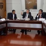 A la reunión de seguimiento que el Presidente Santos y varios de sus ministros hacen a la situación del sector transporte se unió en la noche de este miércoles el gobernador de Nariño, Camilo Romero Galeano.
Casa de Nariño,  Foto: Juan Pablo Bello - SIG