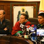 Jorge Ovidio González, gerente General de la Fedeciclismo; Carlos Andrés Amaya, Gobernador de Boyacá, y Nairo Quintana.