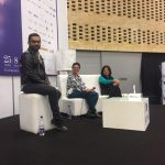 Tatiana Duplat Ayala, directora de Señal Memoria, Alexandra Falla, directora de la FPFC y Juan Camilo Rincón, autor del libro Nuestra memoria6