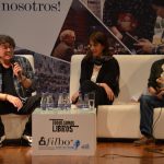 Piero,la escritora colombiana Maureén Maya, y al editor del diario El Espectador, Jorge Cardona.