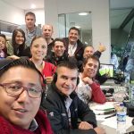 Equipo de Deportes de Caracol Radio en el Campín