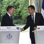 Los presidentes de Colombia y Francia, Juan Manuel Santos y Emmanuel Macron2