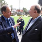 Juan Camilo Restrepo, delegado del Gobierno en los diálogos con el ELN y el Ministro de Defensa Luis Carlos Villegas