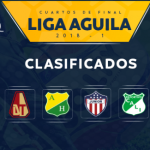 equipos clasificados a los cuartos de final Liga Aguila I-2018