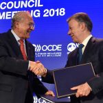 El Secretario General de la OCDE, Ángel Gurría, destacó el trabajo cumplido por el Gobierno del Presidente Santos, que permitió la adhesión de Colombia a la Organización para la Cooperación y el Desarrollo Económicos (OCDE).