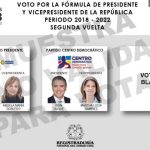 Tarjetón electoral para la segunda vuelta presidencial