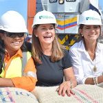 El Tren fue recibido por la Vicepresidente de la República, La Ministra de Transporte y el Presidente de la Agencia Nacional de Infraestructura.