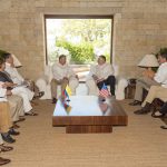 El Presidente Iván Duque y el Secretario de Estado de Estados Unidos, Mike Pompeo, junto con sus respectivas delegaciones, analizan temas de interés común durante el encuentro de trabajo de este miércoles en Cartagena.