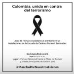 Colombianos marchan este domingo contra el terrorismo