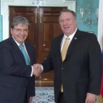 Canciller Trujillo en reunión con el Secretario de Estado de Estados Unidos, Mike Pompeo
