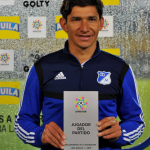 Roberto Ovelar fue la figura del partido al marcar tres goles en el partido Millonarios - Magdalena