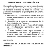 Selección masculina manifestó su apoyo al fútbol femenino del país2019-03-05 20.55.39